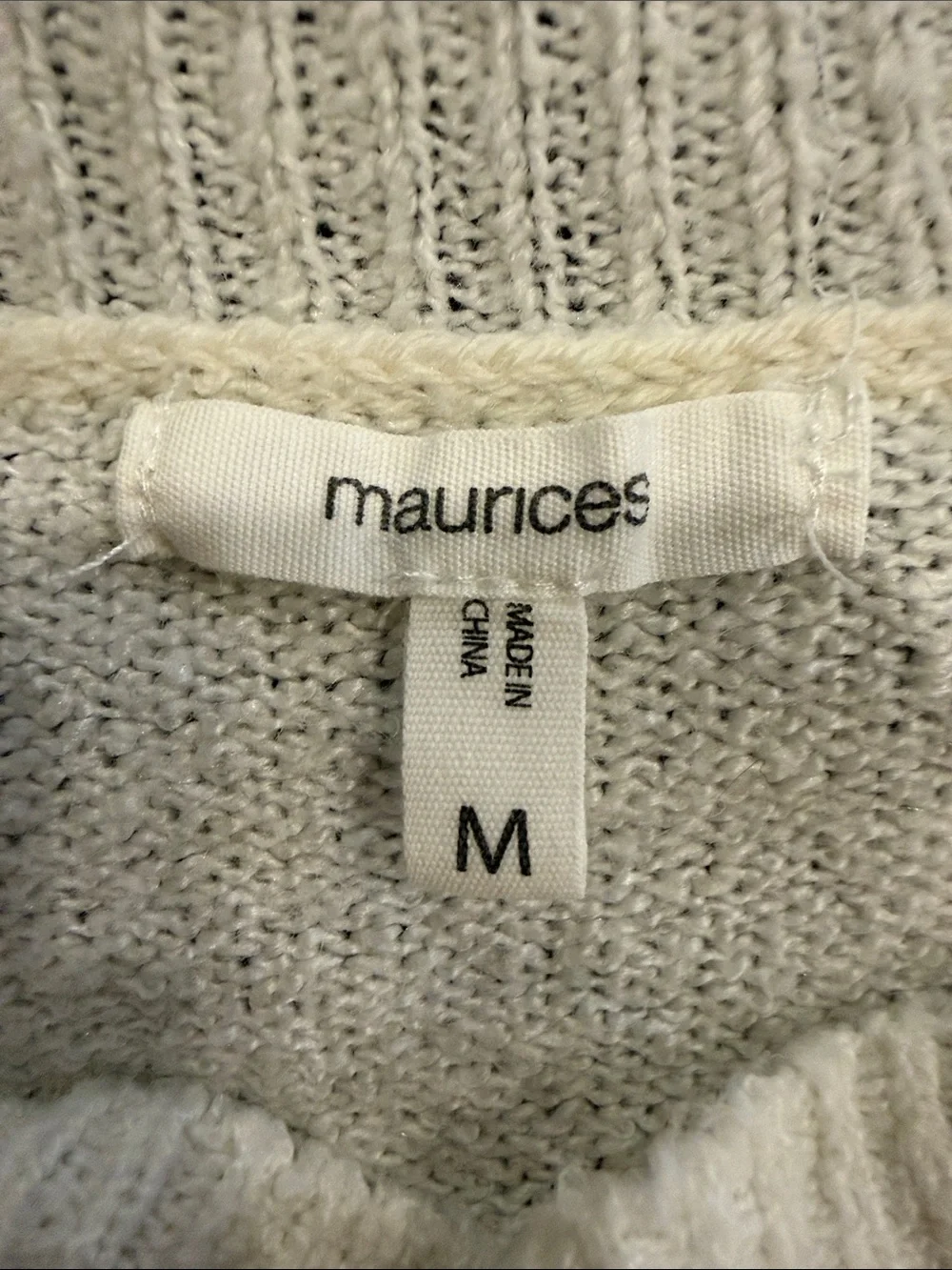 Maurices Cozy Cream Sweater with Pumpkin Motif Size Medium
